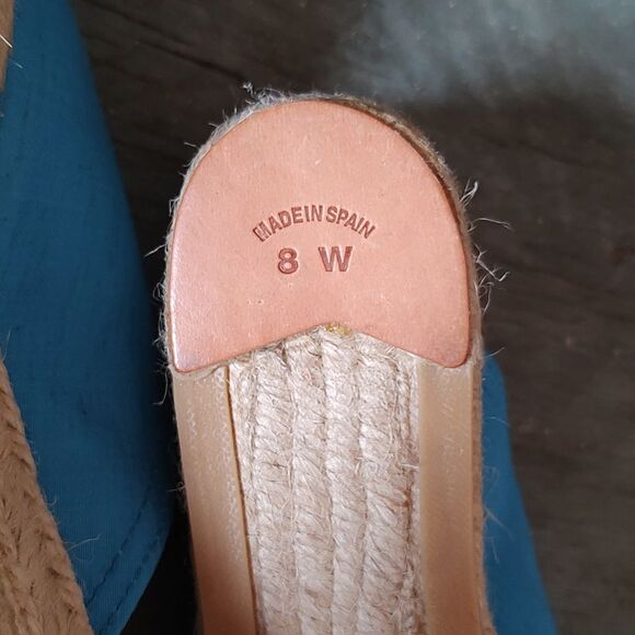 NWOT Venezia Silk Espadrilles Wedge Heel NOS Size 8 Striking Blue Handmade Y2K - Picture 13 of 13